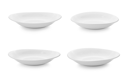 empty plate on white backgroundの写真素材