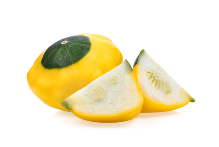 patty pan patisson squash on white backgroundの写真素材