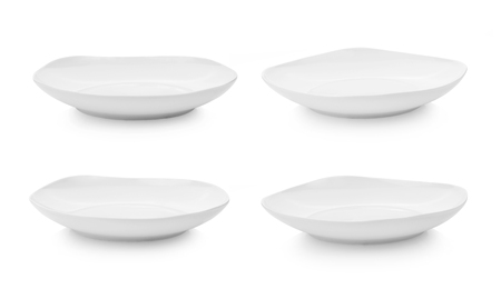 empty plate on white backgroundの写真素材