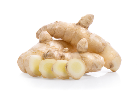 Whiteturmeric on white backgroundの写真素材