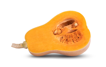 Fresh slice butternut isolated on a white backgroundの写真素材