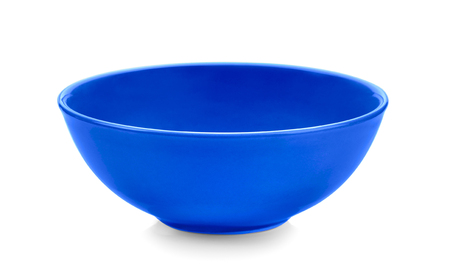 blue bowl on white backgroundの写真素材