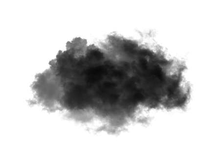 Black clouds or smoke on a white backgroundの写真素材