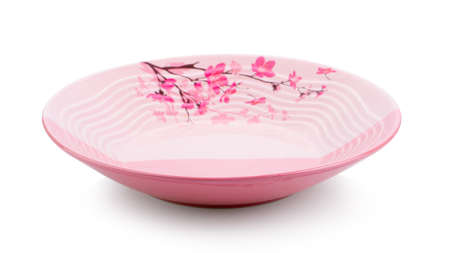ceramic plate isolated on white backgroundの写真素材