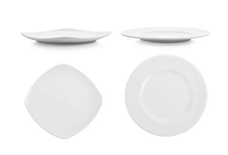 white plate on white backgroundの写真素材