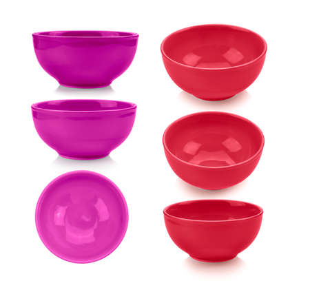 set of  bowl on white backgroundの写真素材
