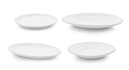 empty plate on white backgroundの写真素材