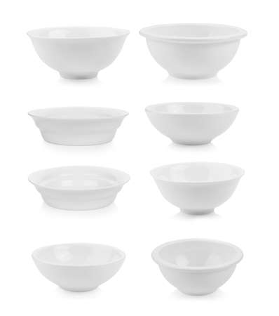 white ceramic bowl on white backgroundの写真素材