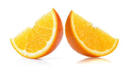 orange slice on white backgroundの写真素材