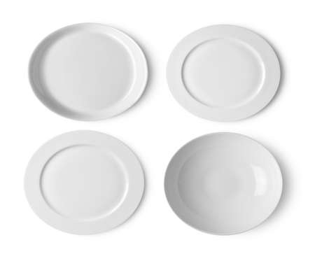 set of plate on white background top viewの写真素材