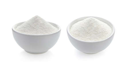 Creamer, Coffee whitener, Non-dairy creamer in a bowl on white backgroundの写真素材