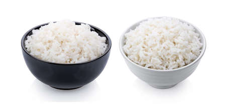 Rice cooker in a bowl on white backgroundの写真素材
