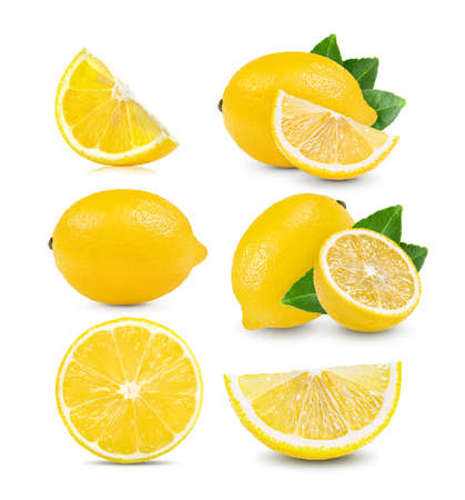 lemon isolated on white backgroundの写真素材