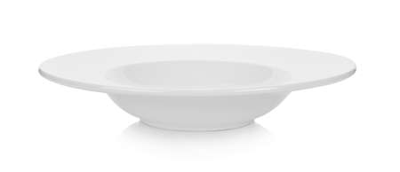 white plate isolated on white backgroundの写真素材