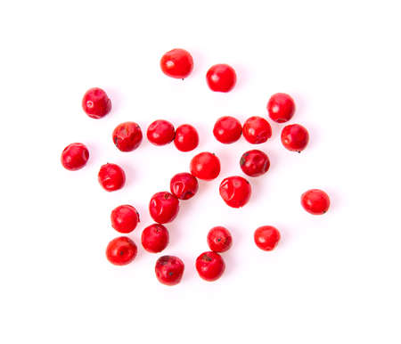 red peppercorn isolated on white background top viewの写真素材