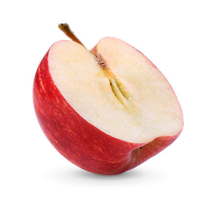 Apple half isolated on white backgroundの写真素材