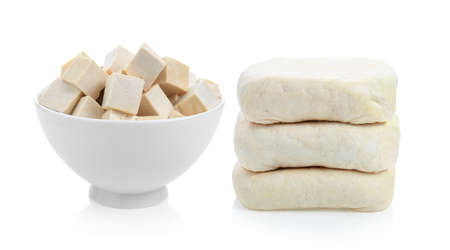 Tofu isolated on white backgroundの写真素材