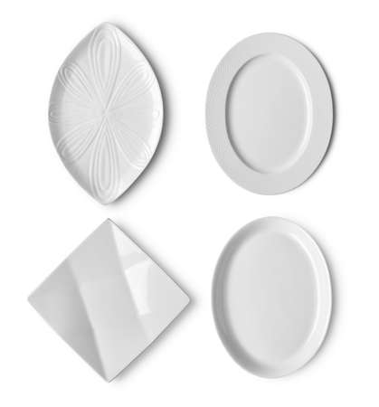 ceramic plate on white background. top viewの写真素材