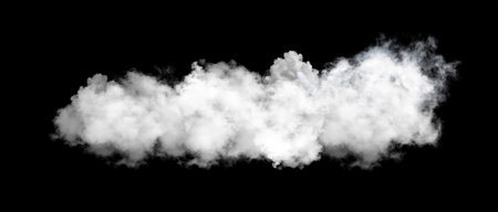 white clouds or smoke on black backgroundの写真素材