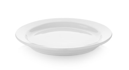 plate isolated on white backgroundの写真素材