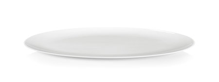 empty white plate isolated  on white backgroundの写真素材