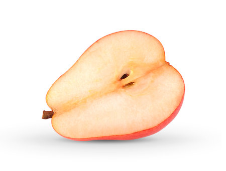 half pear on white backgroundの写真素材