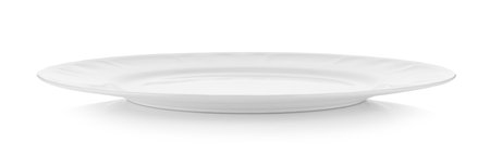 white plate on white backgroundの写真素材