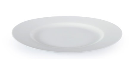 white plate isolated on white backgroundの写真素材
