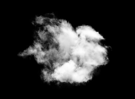 clouds isolated on black backgroundの写真素材