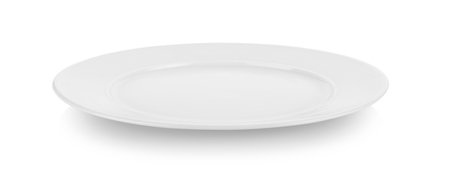 ceramic plate isolated on white backgroundの写真素材