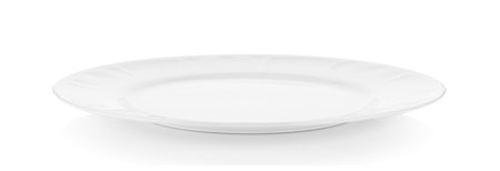 white seramic plate on white backgroundの写真素材