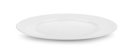 ceramic plate isolated on white backgroundの写真素材