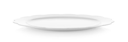 white plate isolated on white backgroundの写真素材