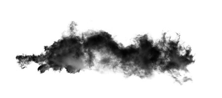 black clouds isolated on white backgroundの写真素材