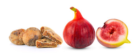 figs isolated on white backgroundの写真素材