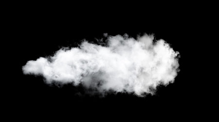 white clouds isolated on black backgroundの写真素材