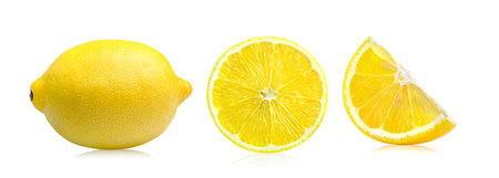 lemon isolated on white backgroundの写真素材