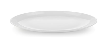 ceramic plate isolated on white backgroundの写真素材