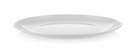 ceramic plate isolated on white backgroundの写真素材
