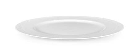 white plate isolated on white backgroundの写真素材