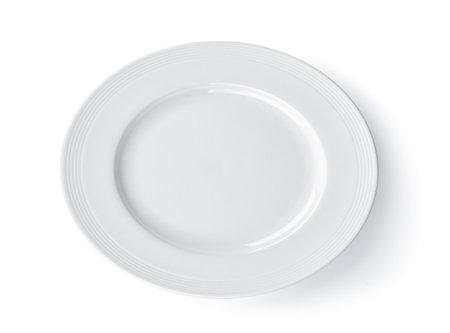 white plate on white backgroundの写真素材