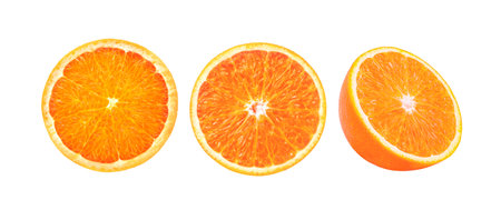 Orange slice isolated on white backgroundの写真素材