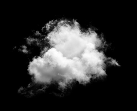 clouds isolated on black backgroundの写真素材