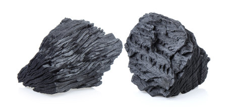 charcoal isolated on white backgroundの写真素材