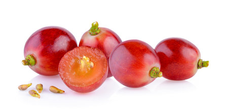 red grape on white backgroundの写真素材