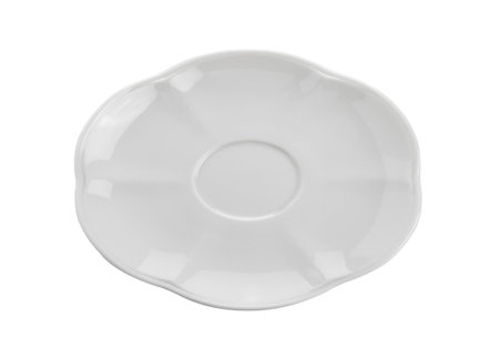ceramic plate on white background. top viewの写真素材