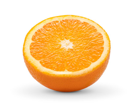 Orange slice isolated on white backgroundの写真素材