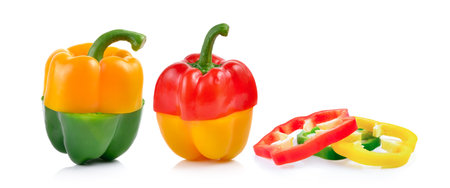 peppers isolated on white backgroundの写真素材