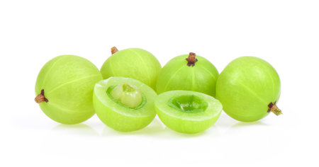 Indian Gooseberry isolated on white backgroundの写真素材