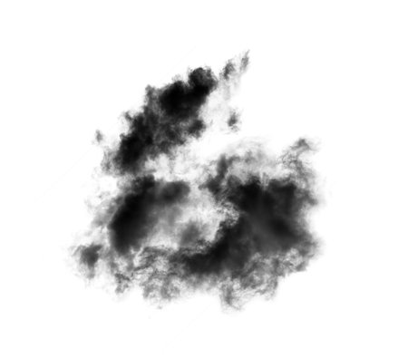 black clouds or smoke on white backgroundの写真素材